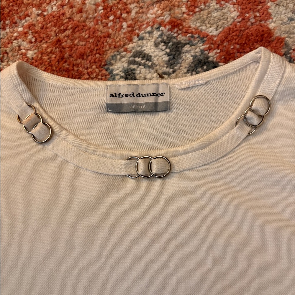 Alfred Dunner Ivory Top with Metallic Accents